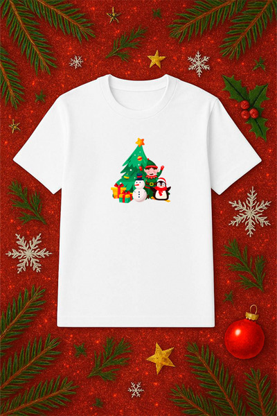 SVART WEAR Tricou tematic de Anul Nou supradimensionat tricou Crăciun Crăciun