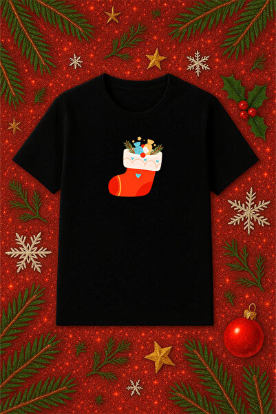 SVART WEAR Μπλουζάκι με θέμα την Πρωτοχρονιά oversized Χριστουγεννιάτικο μπλο...