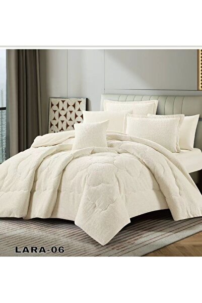 LUXURY Lara double bedspread made of velvet and soft fur with a modern design, 230x250