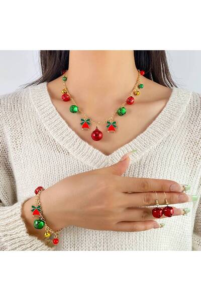 İnci Mercan Bujiteri Vintage Tatil Esintili Yeniyıl Noel Yılbaşı Takı Seti 4 ...