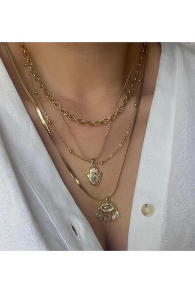 Venus Design Çelik Çoklu Kolye Seti