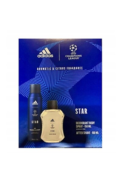 adidas Set of 2 UEFA Star Men's Gift Set — Aftershave 100 ml & Deodorant Spray 150 ml