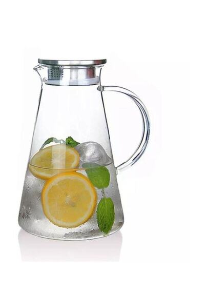 Amentes Metal Kapaklı Cam Sürahi 1600 ml