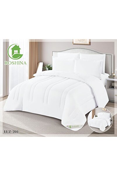 ROSHNA Plain summer bedspread, double size, 6 pieces, double-sided