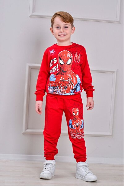 PİJAKİDS Pjk2İ New Season Ö.Adam Patterned 2 Thread 100% Cotton Boys' Tracksu...