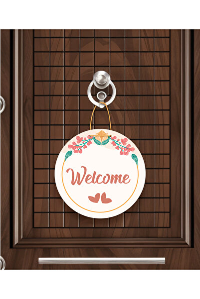 M&H Quality Flower Patterned Welcome Door Ornament |   Door Accessory