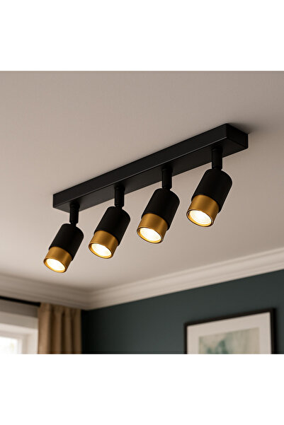 Alista Home Spoturi LED 4x GU10, 3000/4000/6000K, Auriu, Metal și Acril