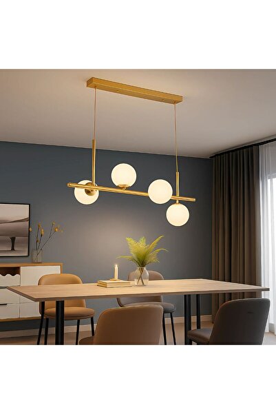 Alista Home Modern Bulb Chandelier LOFT Pavilion, 4 x G9, Gold, Metal, Adjustable Height