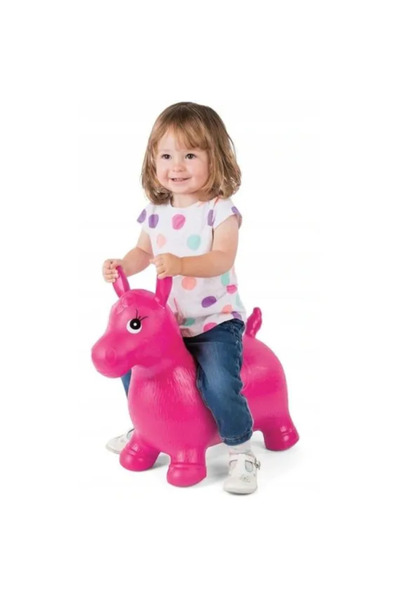 Royal Inflatable rubber jumping horse, pink color