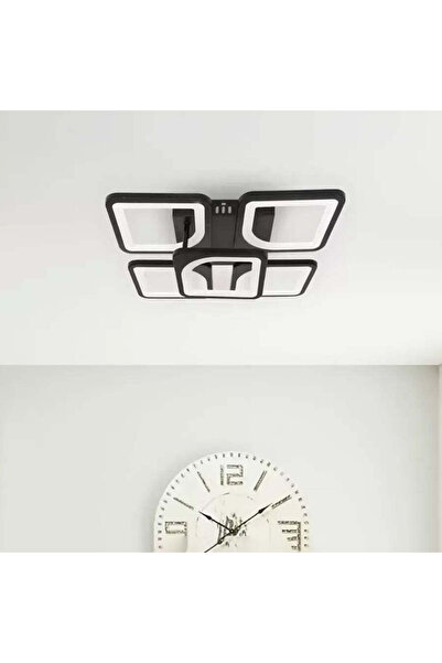 Alista Home ZOE LED chandelier with remote control, 68 W, 5 squares, Cool/Warm/Neutral, Dimmable, Black