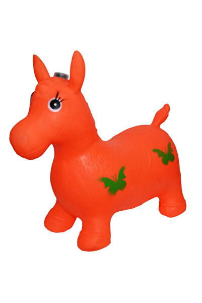 Royal Inflatable Jumper Hop Hop Horse made of Rubber, Music and Lights, Indoor or Outdoor - Orange