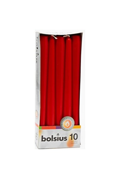 Bolsius lumânare conică, 10 buc, roșie