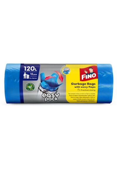 Fino Saci de gunoi Easy Pack, 120 L, 15 buc.