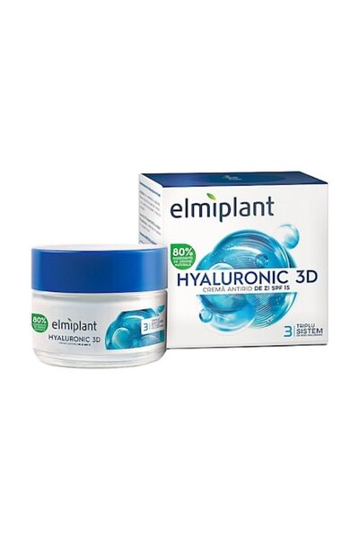 ELMIPLANT Set 2 x Cremă de față antirid 3D cu acțiune hialuronic 50 ml
