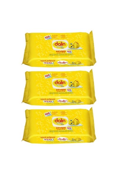 Dalin Soft Clean Wet Wipes Set for Children, 3 Packs x 120 Pieces