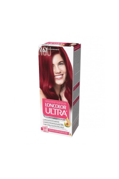 Loncolor Vopsea de păr ultrapermanentă 7.62 Grenadină roșie, set 3 x 100 ml