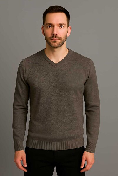 ANATOLIATEKSTILE 👱🏻‍♂️👕🧶Men's V-Neck Sweater – Elegant Model in Thin Knitwear