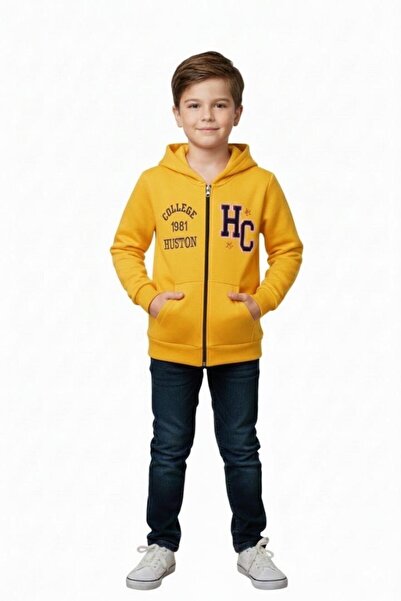 NARDANLI 3 İPLİK ERKEK ÇOCUK FERMUARLI KAPŞONLU SWEATSHİRT