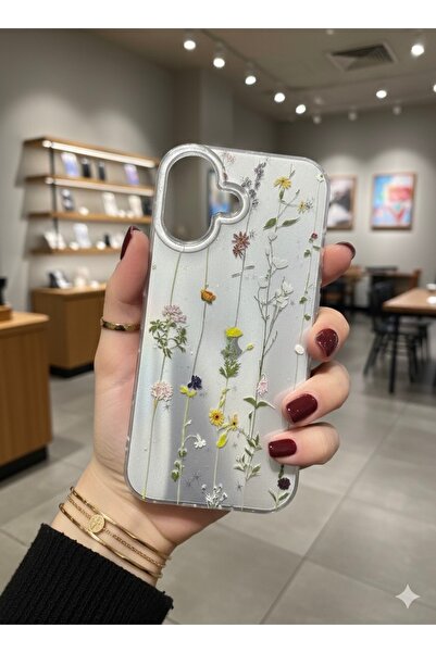 OVADA iPhone 16 Uyumlu Kamera Koruma Çıkıntılı Sarmaşık Desenli Parlak Siliko...