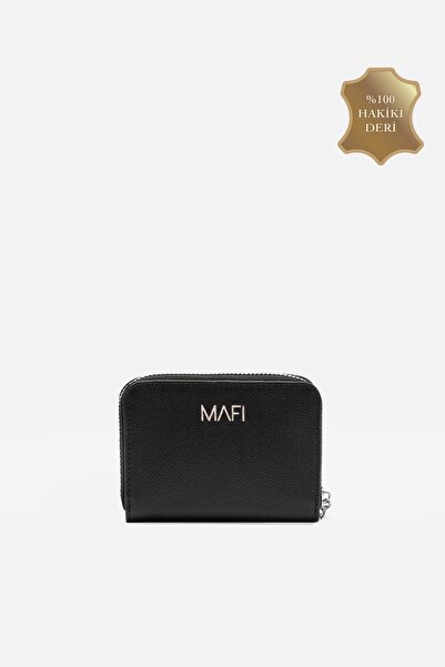 MAFİ 100% genuine leather lume black wallet with zipper