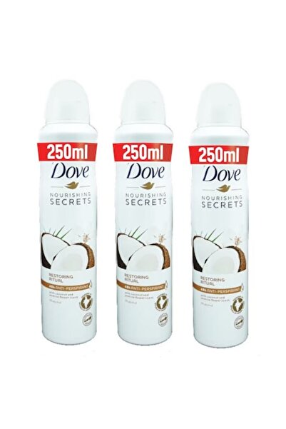 Dove Pack 3 x Coconut & Jasmine Antiperspirant Spray, 250 ml