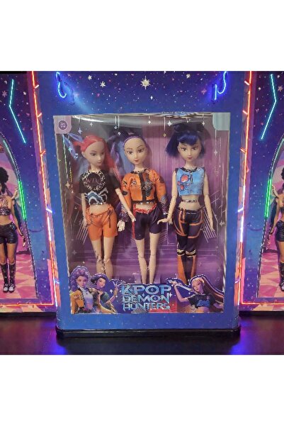First Choice 3 Papusi originale K-Pop Demon Hunters cântătoare ,lumini 32 cm Articulații Mobile RUMI,ZOEY si MIRA