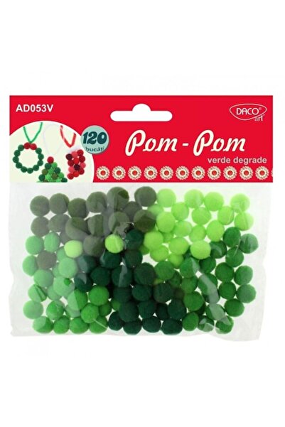Daco Комплект помпони, 120 бр., диаметър 10 мм, зелени