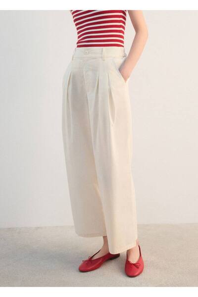 MANGO Woman Bol paça crop pantolon pilili