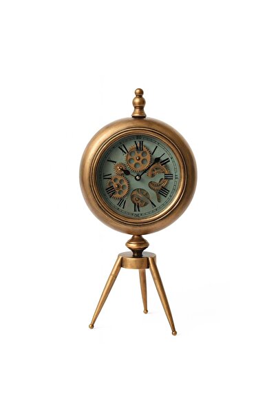YASAR CONCEPT Retronis Metal Çarklı Tripod Masa Saati 29x66 Cm
