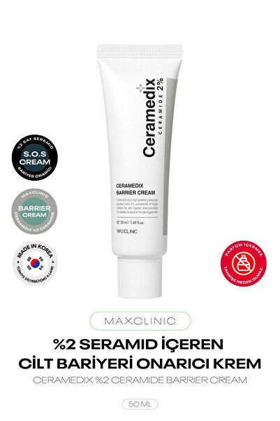 MAXCLINIC %2 Seramid İçeren Onarıcı Yüz Kremi Ceramedix Barrier Cream