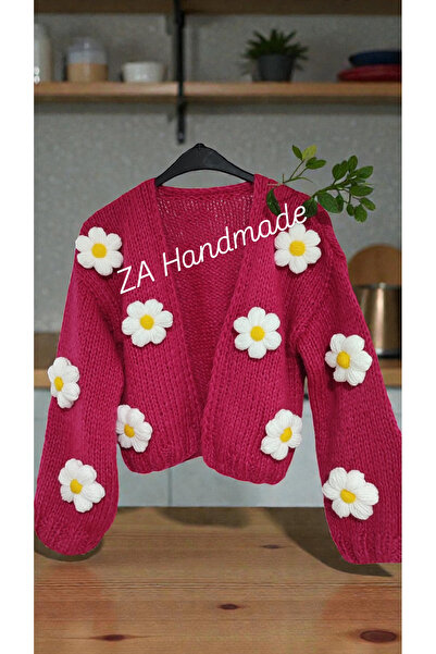 ZAHandmade Za Handmade El Knit Mohair Floral Cardigan