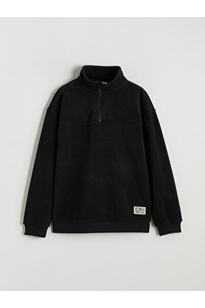 LC Waikiki Black Mock Neck Boy's Fleece Sweatshirt from Hera Fashion
