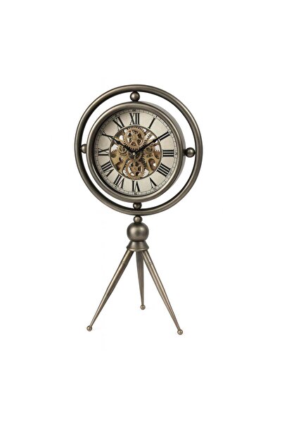 YASAR CONCEPT Chronetra Metal Çarklı Tripod Masa Saati 33x65 Cm