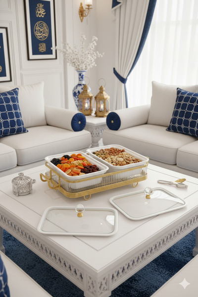 Generic Buffet warmer, rectangular double serving dish, 12cm, with a unique and elegant design.