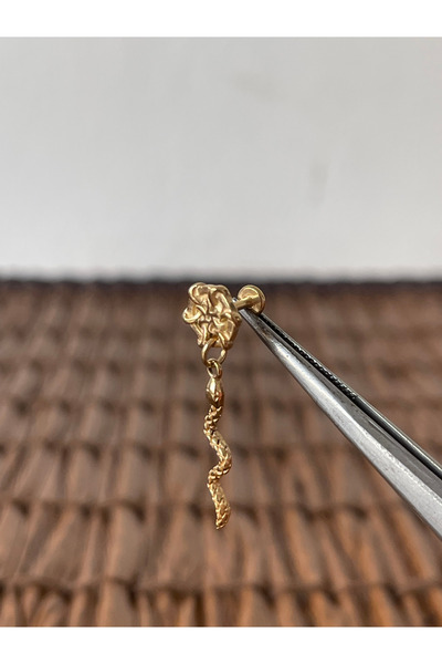 Rupen Kraft 316 L Cerrahi Çelik Yılan Sallantı Altın Tragus Helix Piercing