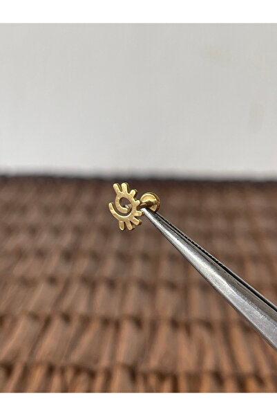 Rupen Kraft 316 L Cerrahi Çelik Güneş Altın Tragus Helix Piercing