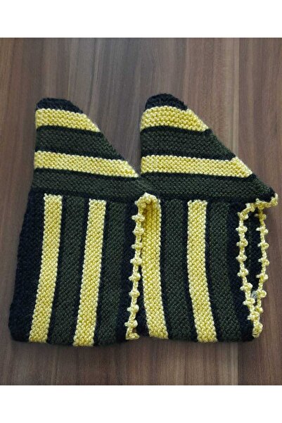 İyisini İstersen Women's Orlon Wool Yarn Handmade Knitted Patterned House Slippers Booties