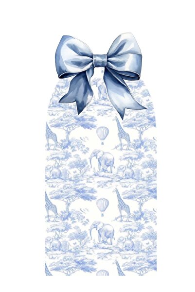 Nice events Mavi Safari ayaklı arka pano 180x75 cm ve kurdele