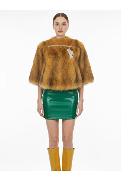 Daisy Kahverengi Kürk Panço Bohem Ceket Dış Giyim