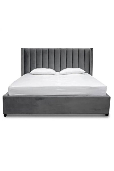 Abdo1996 Royal Tufted Velvet Bed - Gray