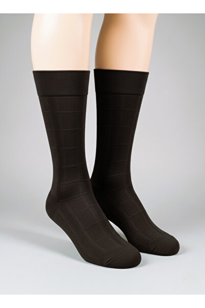 balkonda جوارب رجالية عبوة من قطعتين مودال طويلة ناعمة مرنة بني داكن وأسود - ...