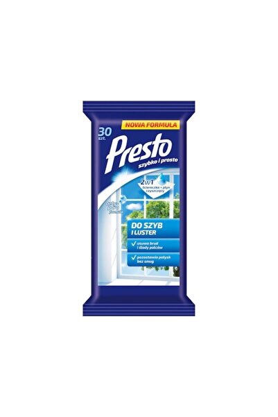 Presto 2in1 cleaning wipes, Harper, for windows/mirrors, 30 pieces