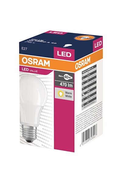 Osram Bec LED CLA40 6W, E27, lumină caldă