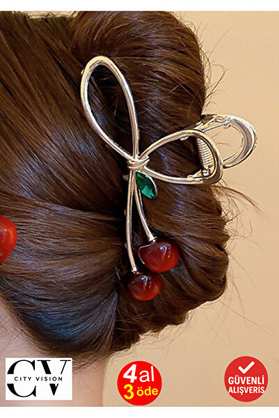 cityvision Agrafă de păr din metal cu figurină de cireșe Candy 12 cm - Elegantă și durabilă