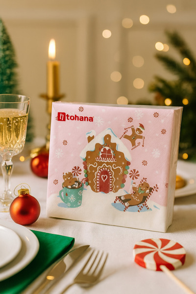 evolagrup Yıl Başı Temalı 20’Li Kurabiye ev Peçete/ Happy New Year