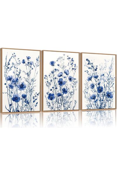 ALAYRA International مجموعة من 3 لوحات فنية تجريدية بسيطة على قماش، مقاس 30×4...