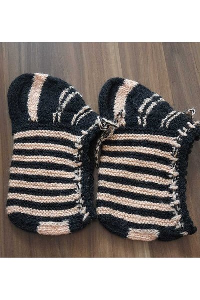 İyisini İstersen Women's Orlon Wool Yarn Handmade Knitted Patterned House Slippers Booties