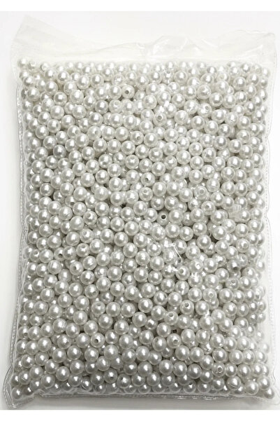 Massaltay Mărgele de perle albe de 8 mm, 500 de grame – Mărgele decorative, m...