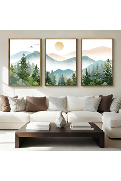 ALAYRA International مجموعة من 3 لوحات فنية تجريدية بسيطة على قماش، مقاس 40 ×...