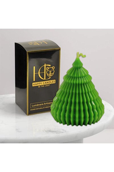 Happy Candles Beeswax candle, Fir Canelat M, Christmas